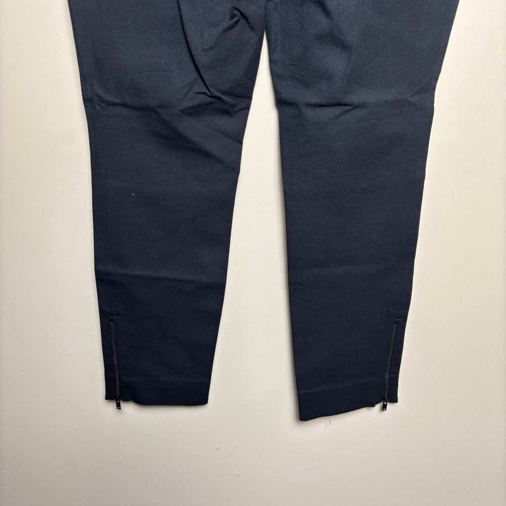 COS Navy Blue Stretch Elastic Waist Side Zip Crop Ankle Trouser Pants Women 8 US - Picture 8 of 10